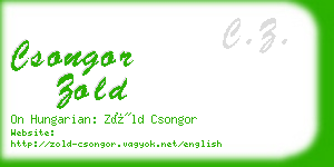 csongor zold business card